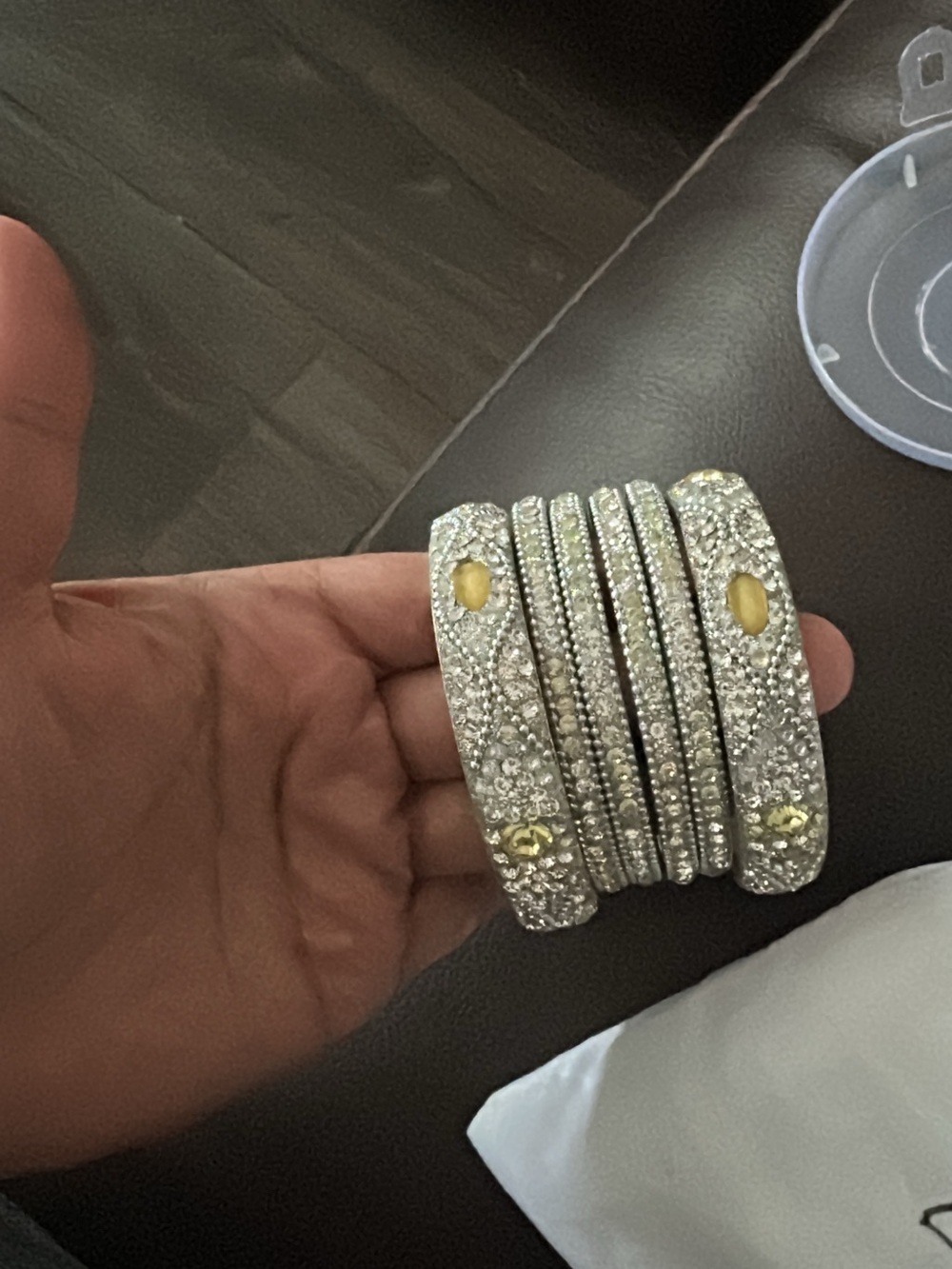 Stainless steel silver bangles slip on